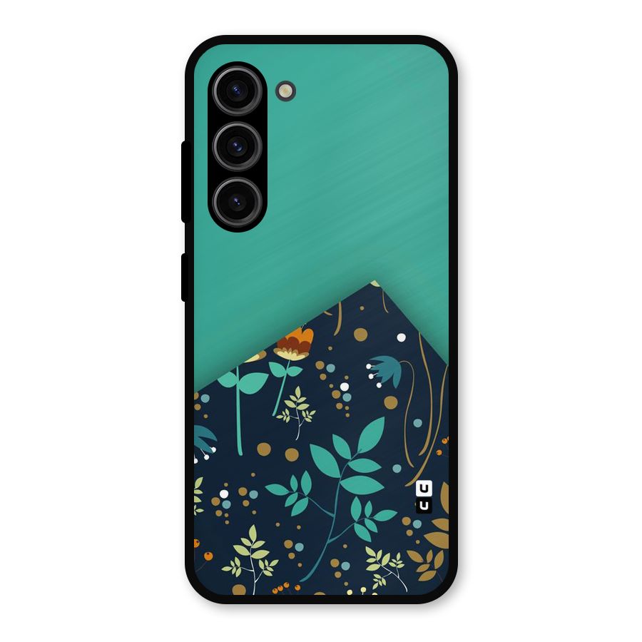 Floral Corner Metal Back Case for Galaxy S23