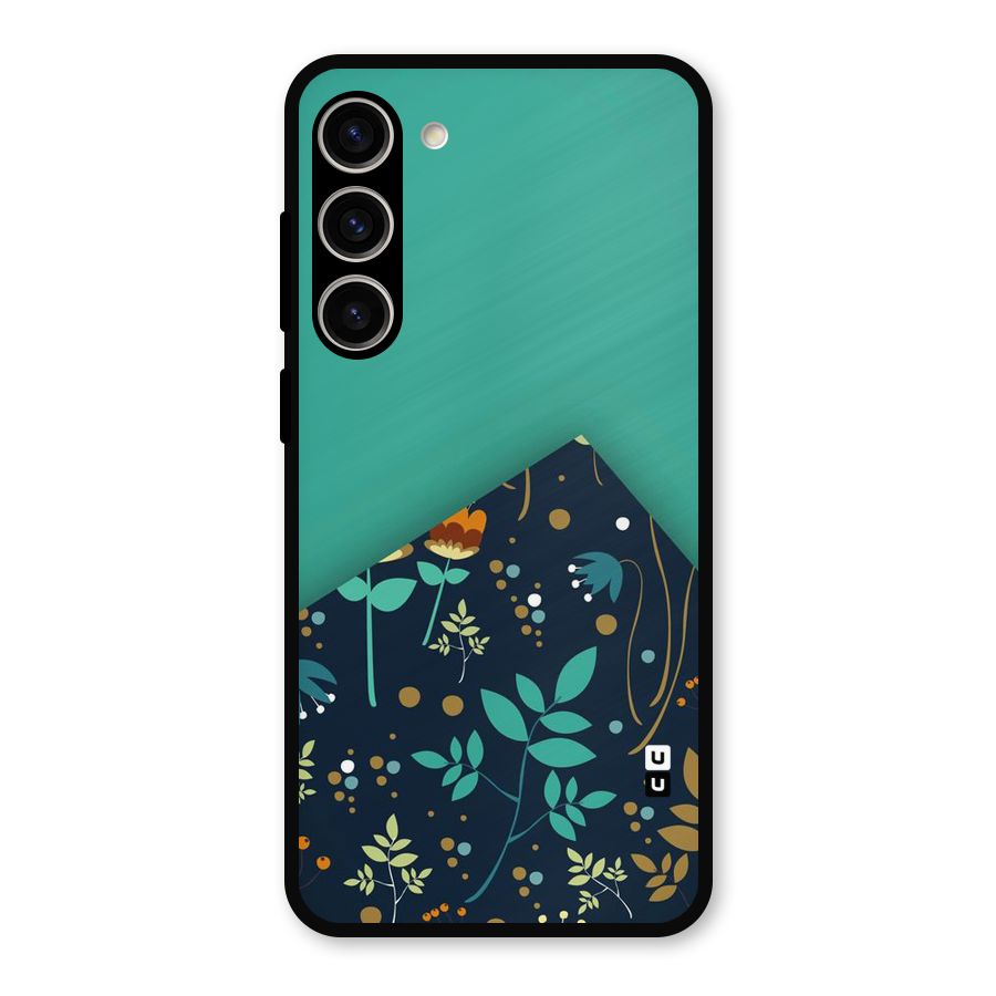 Floral Corner Metal Back Case for Galaxy S23 Plus