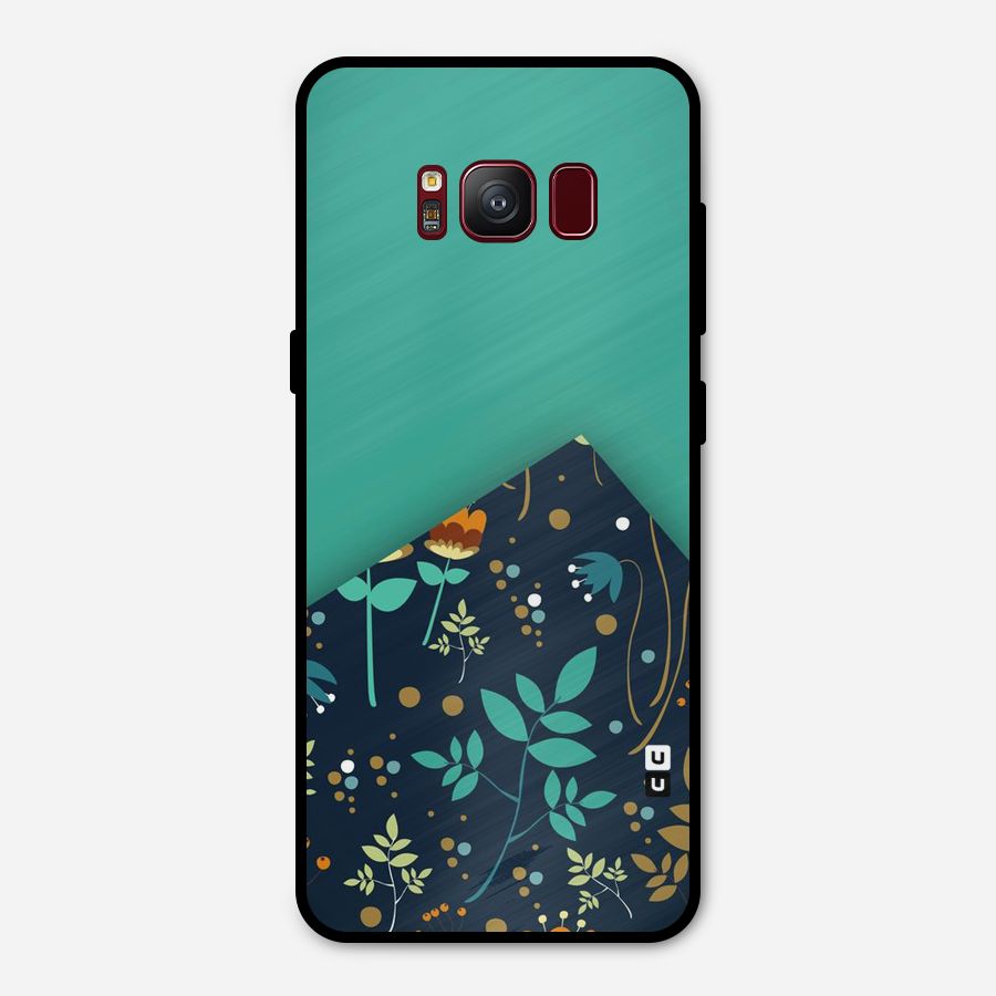 Floral Corner Metal Back Case for Galaxy S8