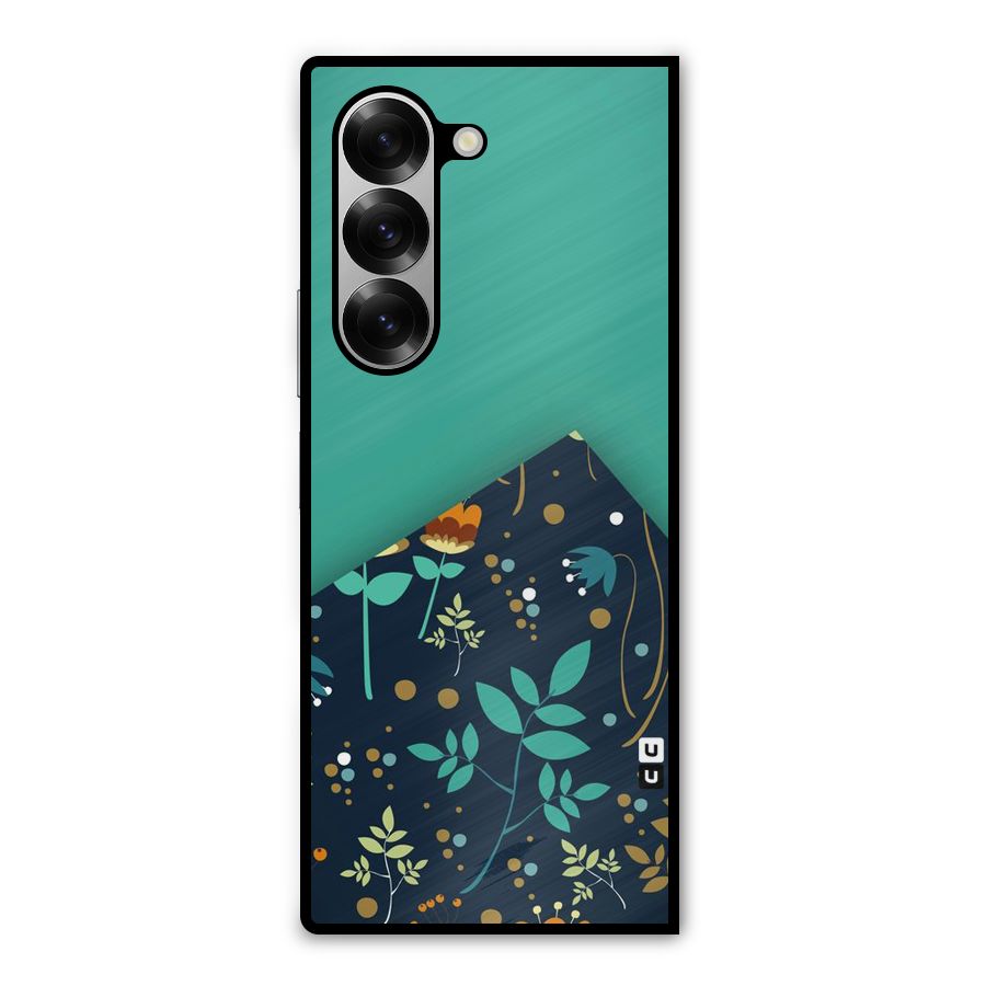 Floral Corner Metal Back Case for Galaxy Z Fold6