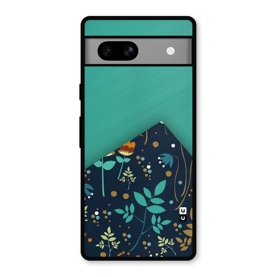 Floral Corner Metal Back Case for Google Pixel 7a