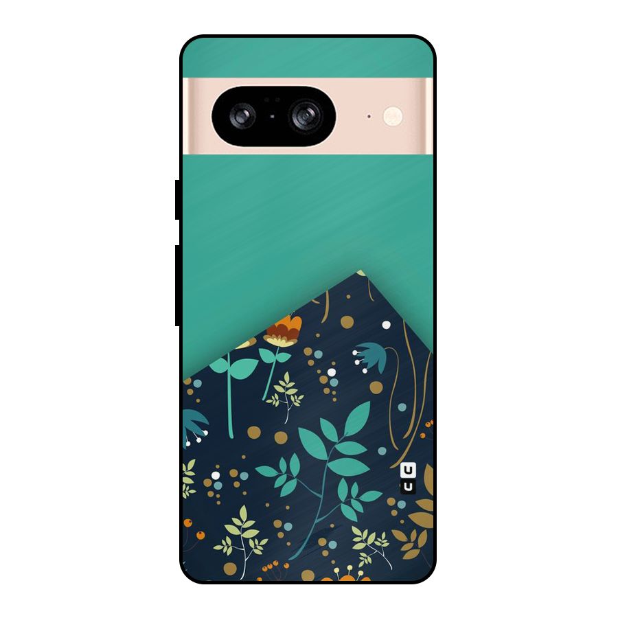 Floral Corner Metal Back Case for Google Pixel 8