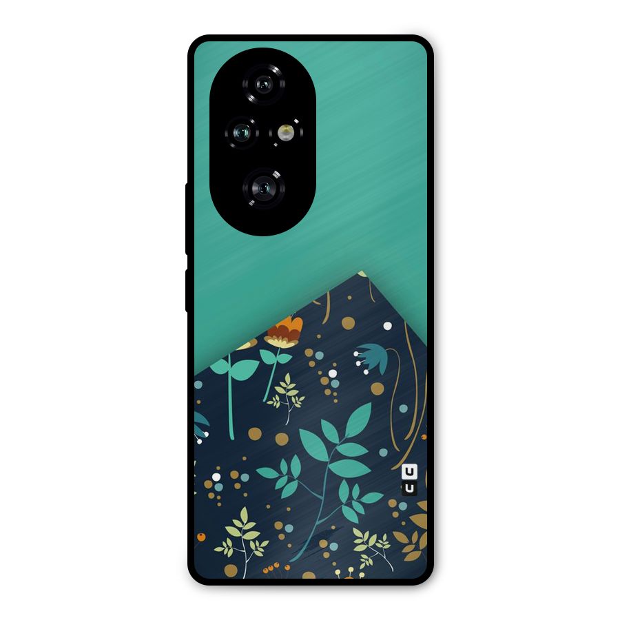 Floral Corner Metal Back Case for Honor 200 Pro