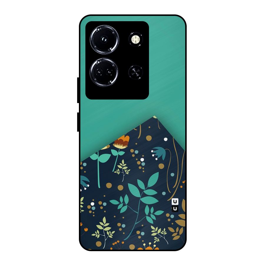 Floral Corner Metal Back Case for Infinix Note 30 5G
