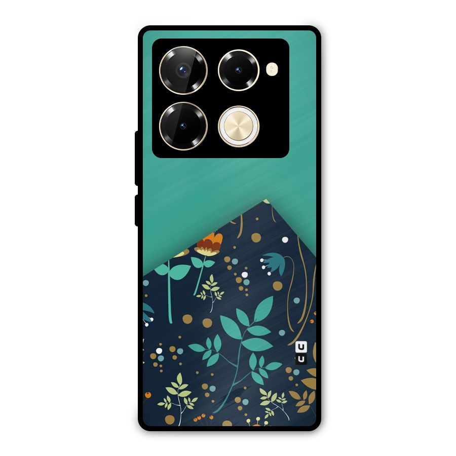 Floral Corner Metal Back Case for Infinix Note 40 Pro