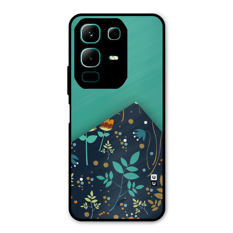 Floral Corner Metal Back Case for Infinix Note 50x