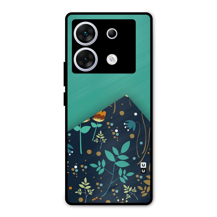 Floral Corner Metal Back Case for Infinix Zero 30 5G