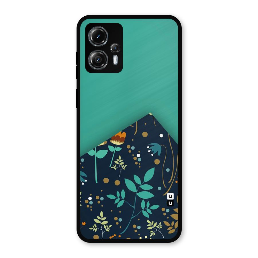 Floral Corner Metal Back Case for Moto G13