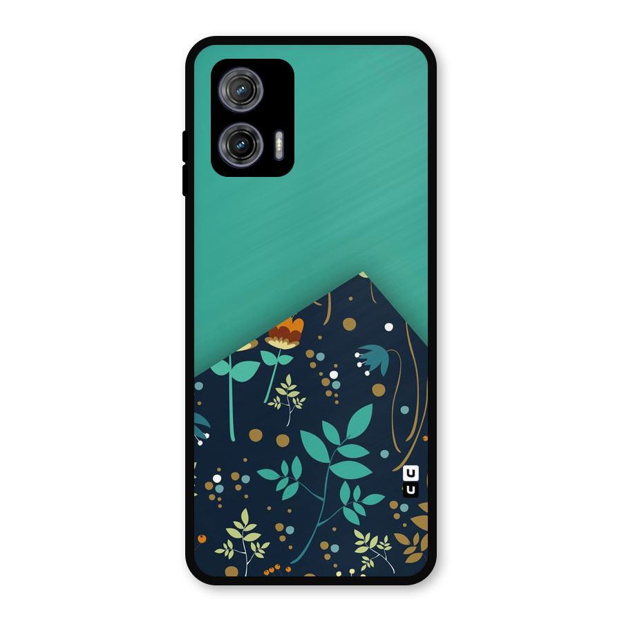 Floral Corner Metal Back Case for Moto G73