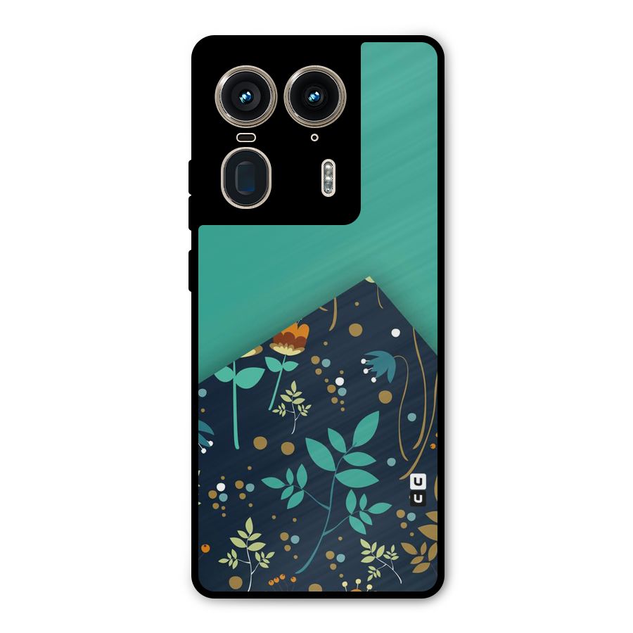 Floral Corner Metal Back Case for Motorola Edge 50 Ultra