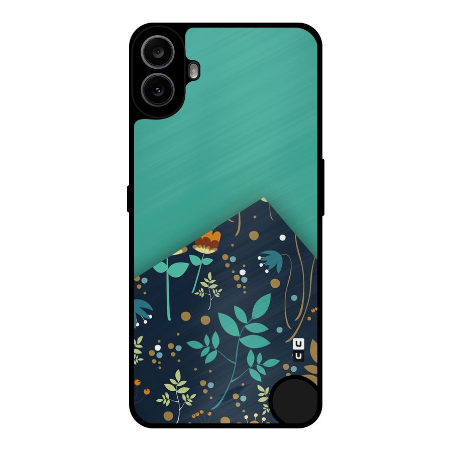Floral Corner Metal Back Case for Nothing CMF Phone 1