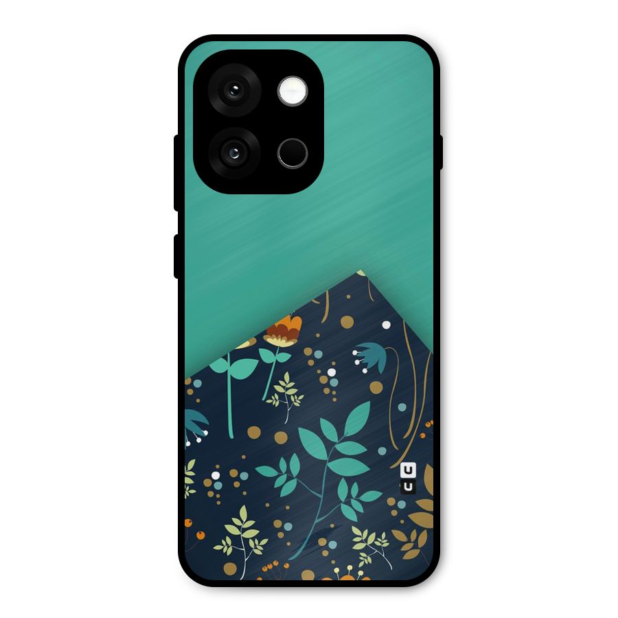 Floral Corner Metal Back Case for OnePlus 13s