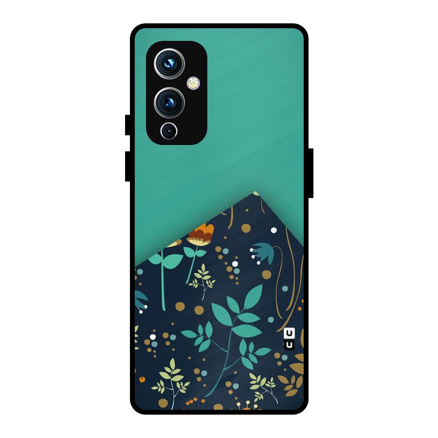Floral Corner Metal Back Case for OnePlus 9
