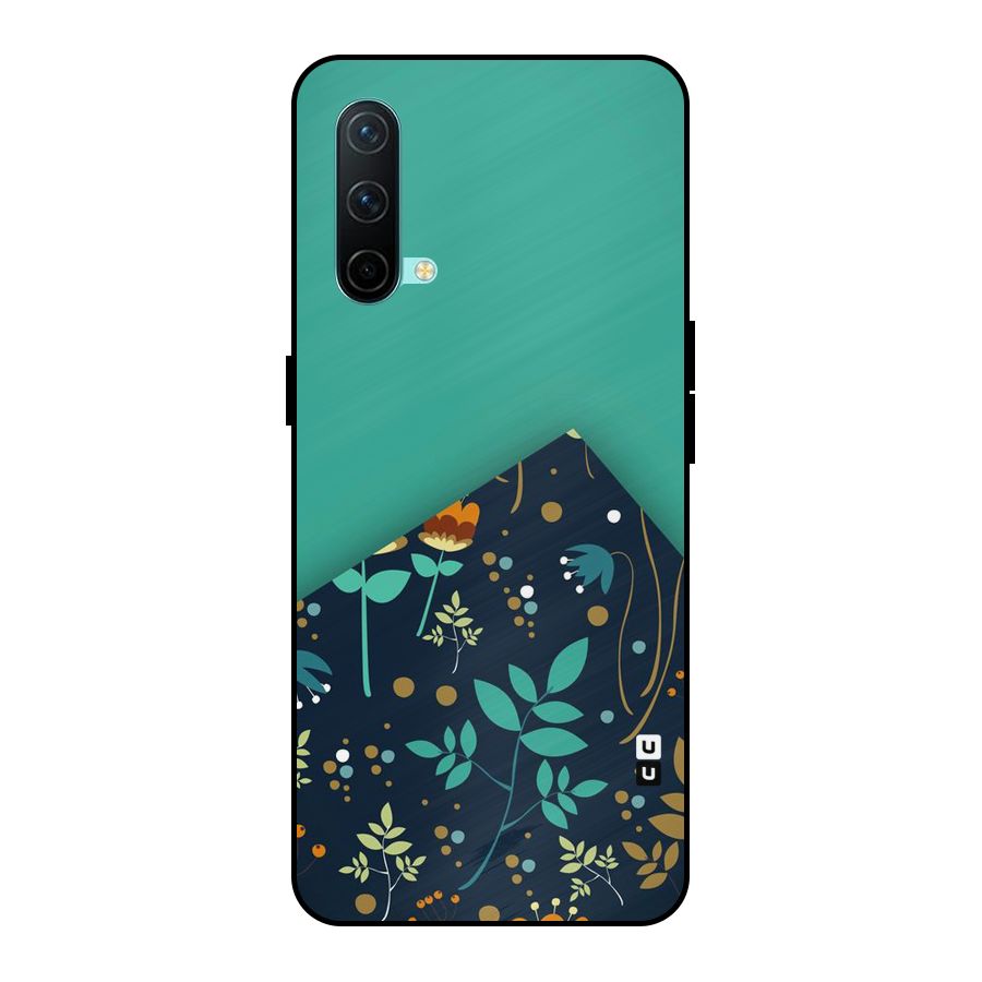 Floral Corner Metal Back Case for OnePlus Nord CE 5G