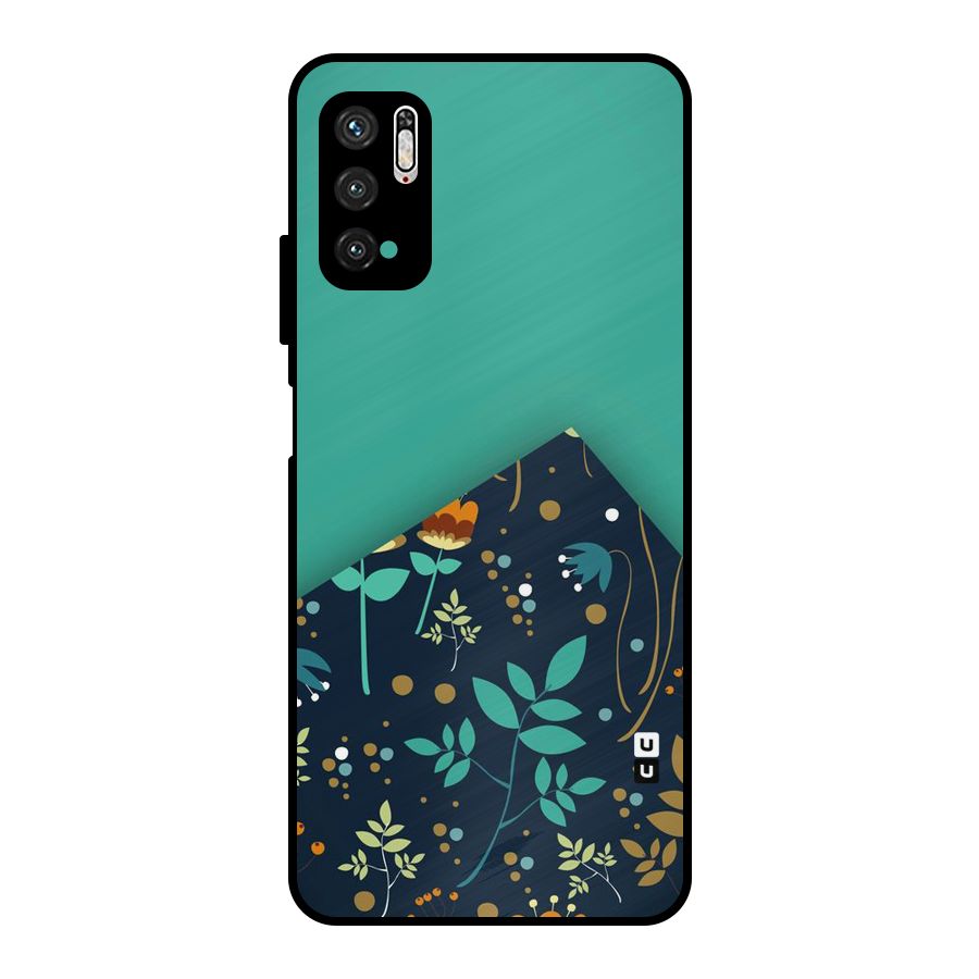 Floral Corner Metal Back Case for Poco M3 Pro 5G