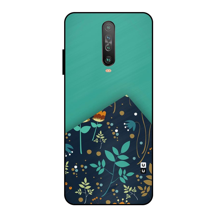 Floral Corner Metal Back Case for Poco X2