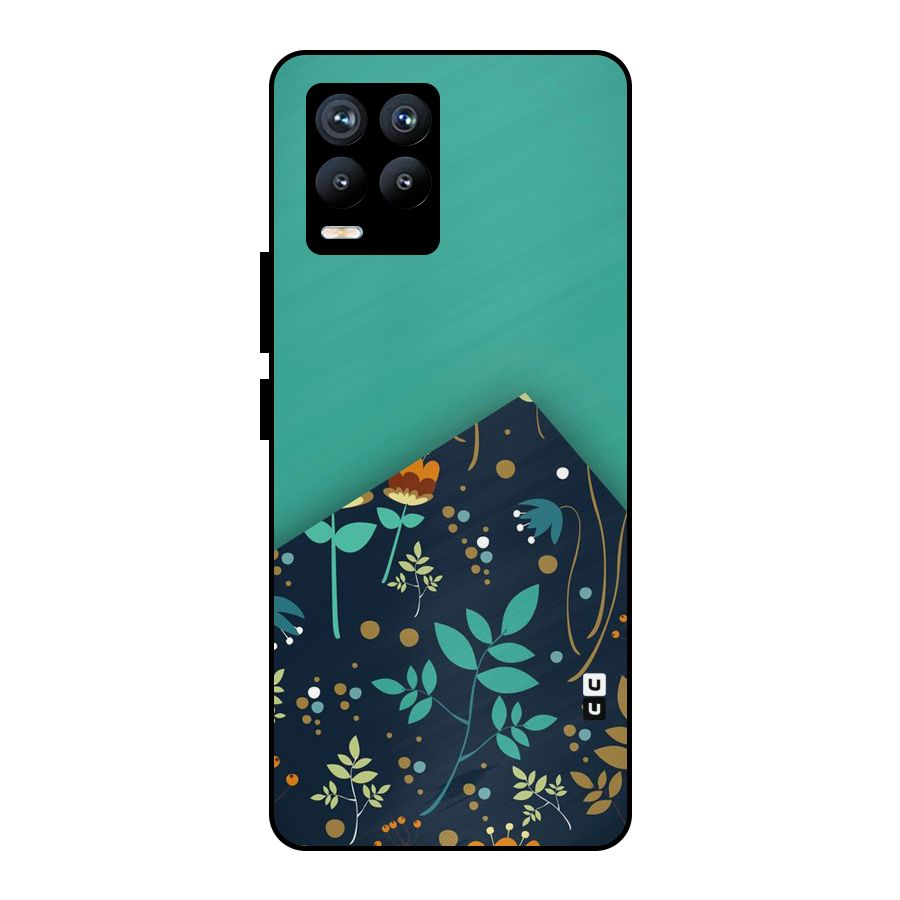 Floral Corner Metal Back Case for Realme 8 Pro