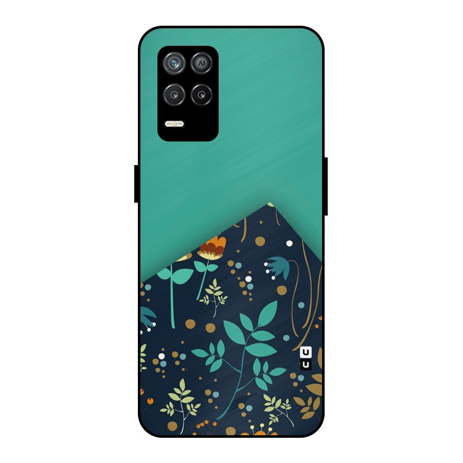 Floral Corner Metal Back Case for Realme 8s 5G
