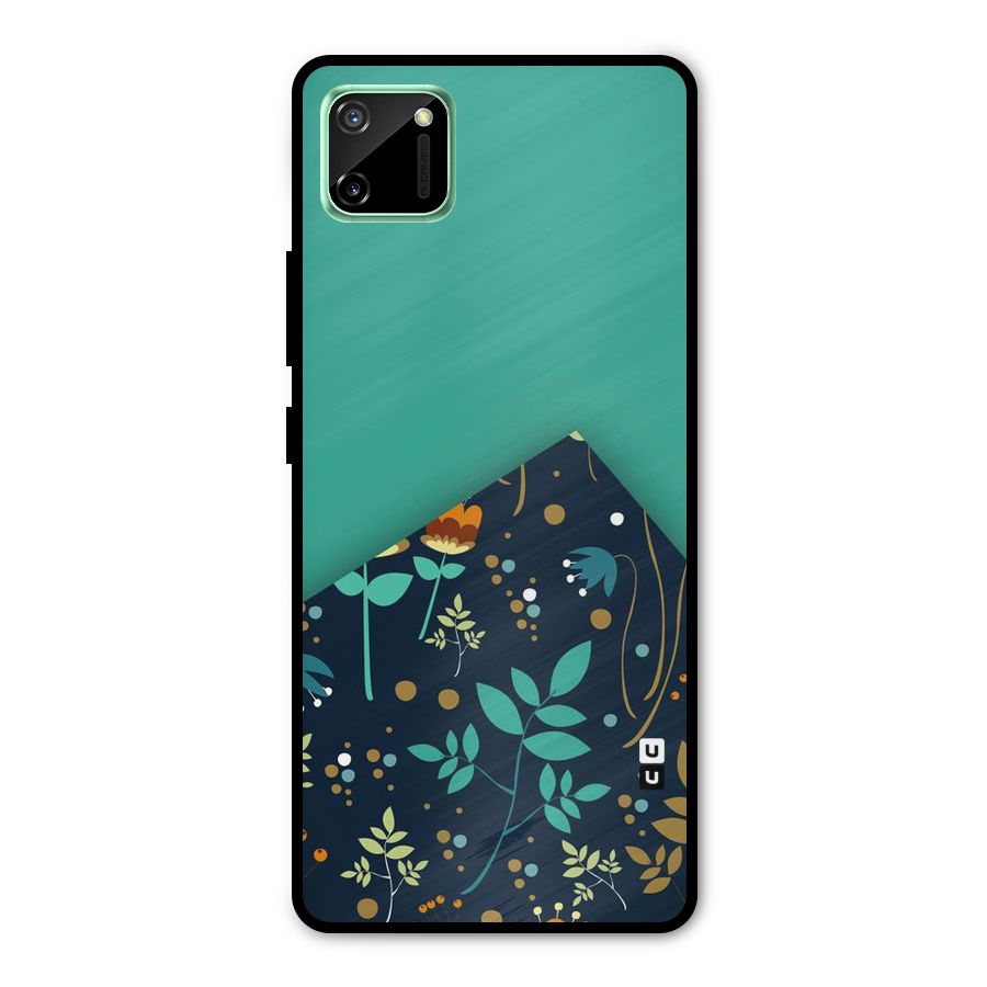 Floral Corner Metal Back Case for Realme C11