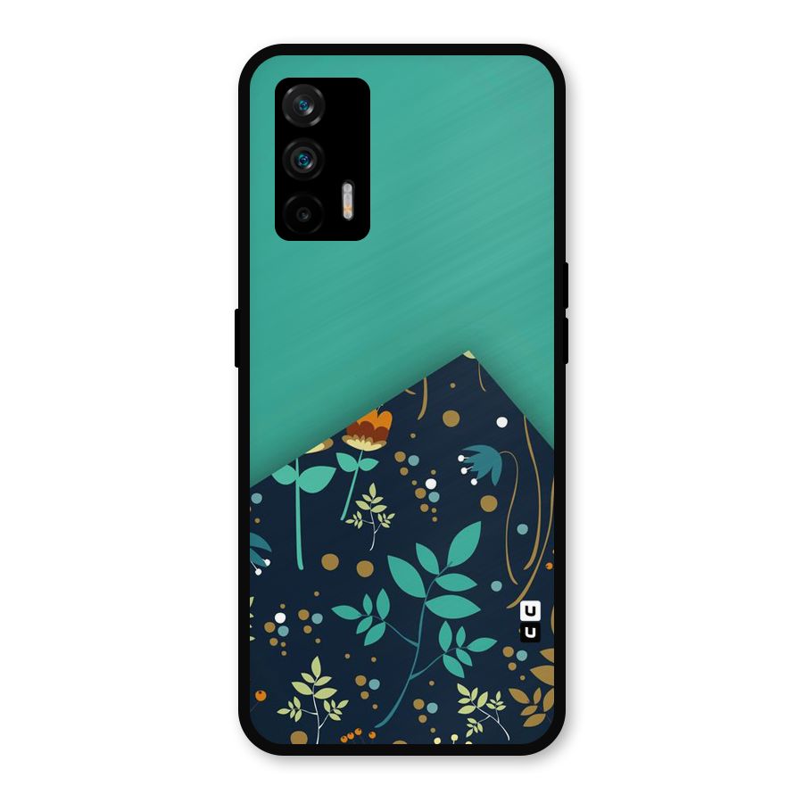 Floral Corner Metal Back Case for Realme GT 5G
