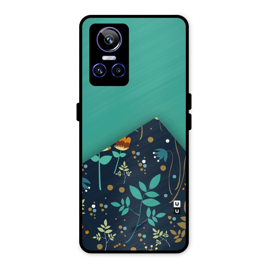 Floral Corner Metal Back Case for Realme GT Neo 3