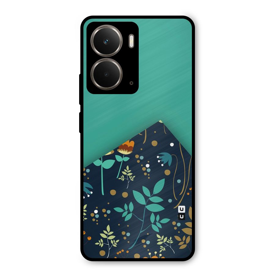 Floral Corner Metal Back Case for Realme P3