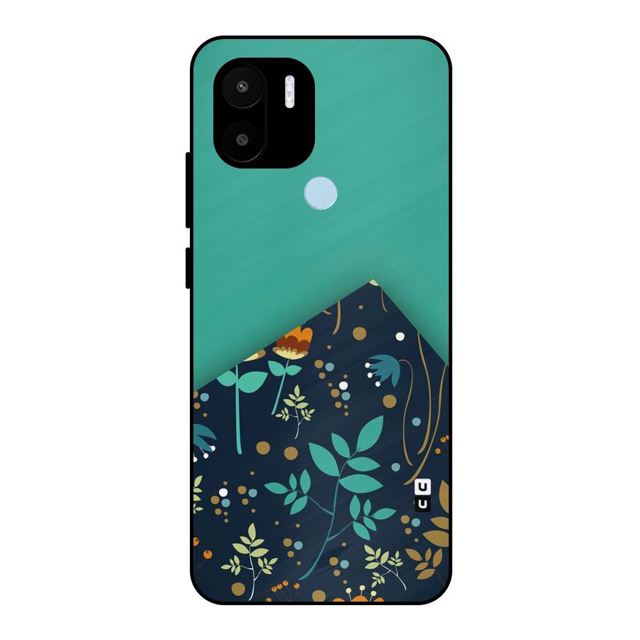Floral Corner Metal Back Case for Redmi A1+