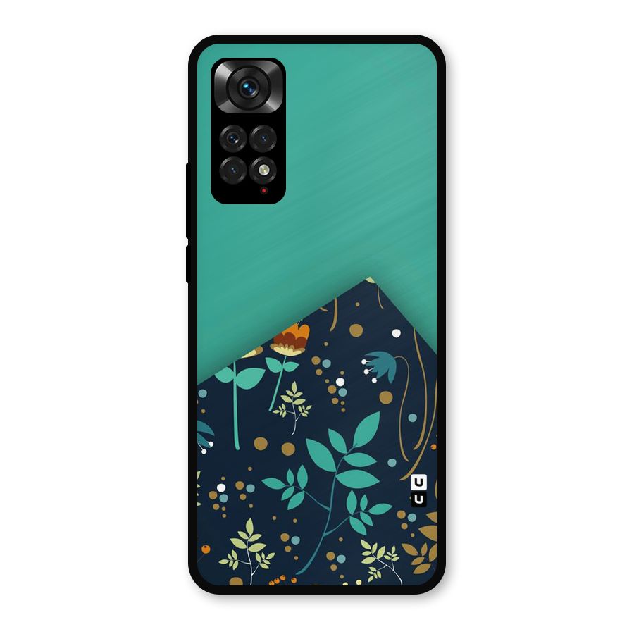 Floral Corner Metal Back Case for Redmi Note 11s