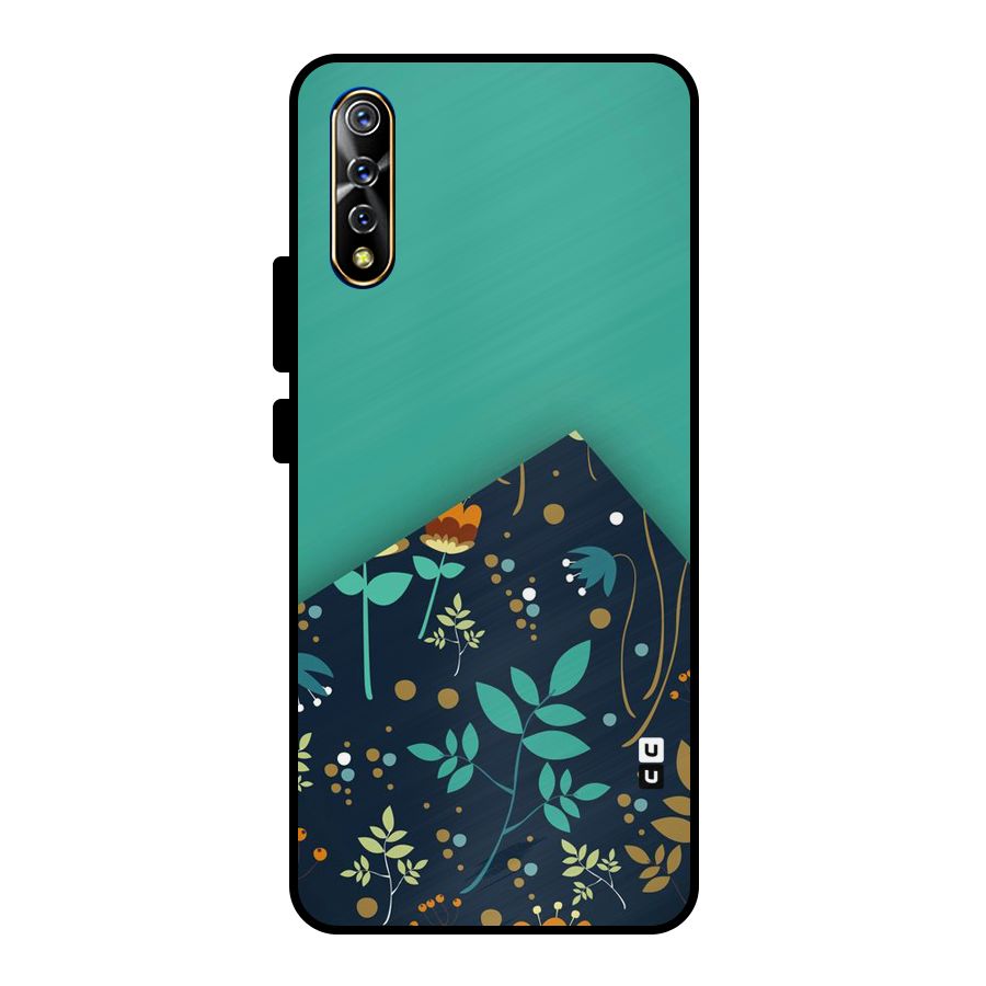 Floral Corner Metal Back Case for Vivo S1