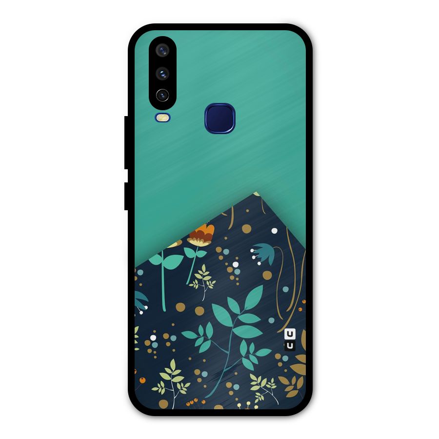 Floral Corner Metal Back Case for Vivo V17