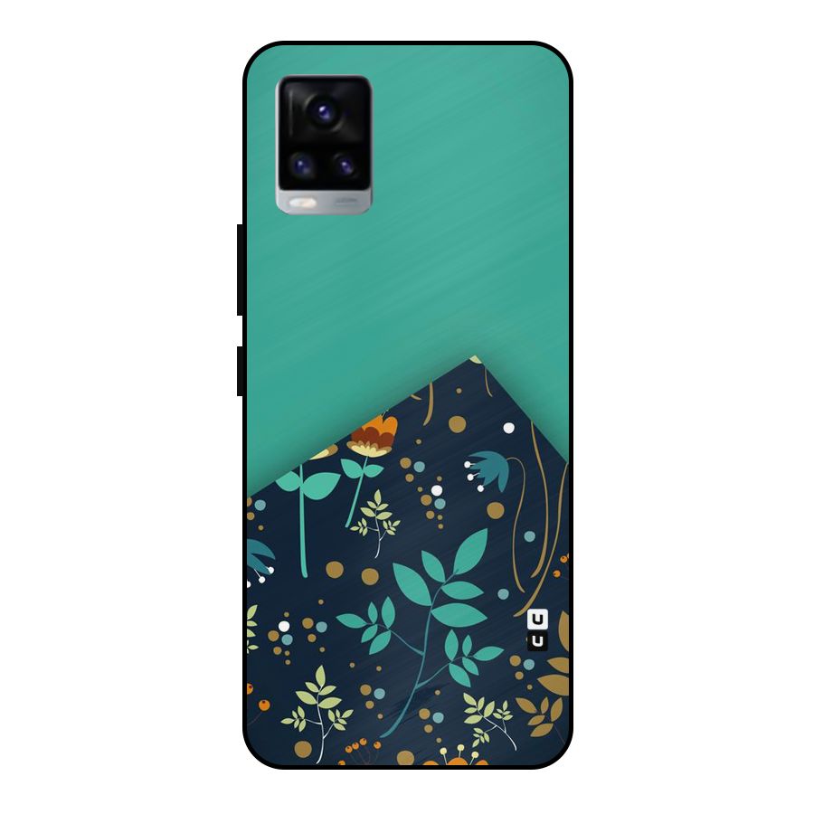 Floral Corner Metal Back Case for Vivo V20