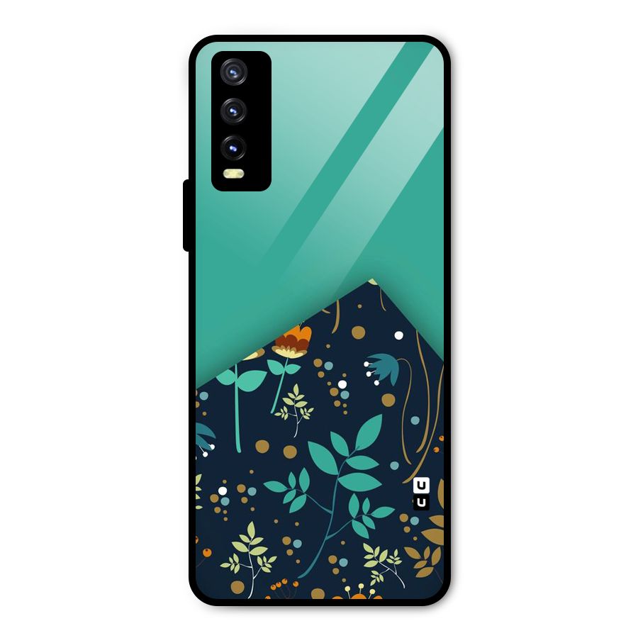 Floral Corner Metal Back Case for Vivo Y20