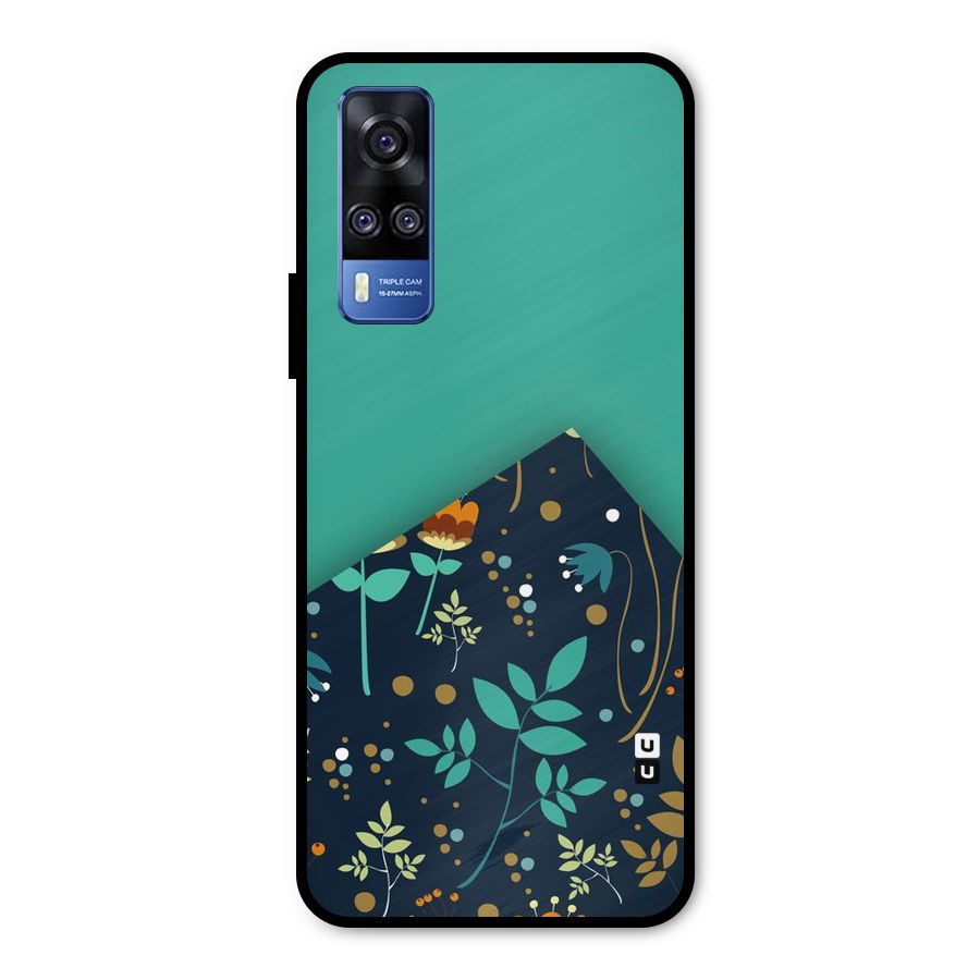 Floral Corner Metal Back Case for Vivo Y51A