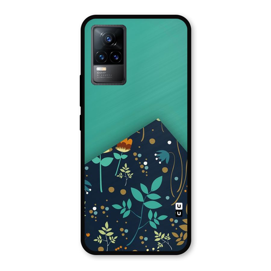 Floral Corner Metal Back Case for Vivo Y73