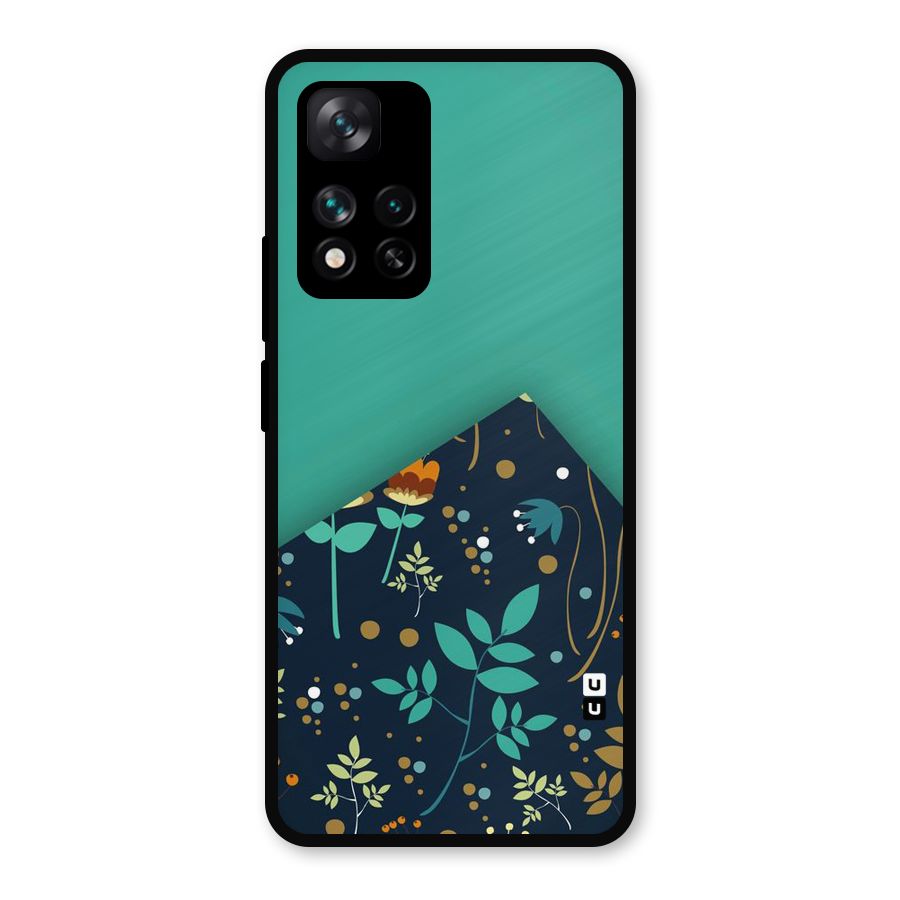 Floral Corner Metal Back Case for Xiaomi 11i Hypercharge 5G
