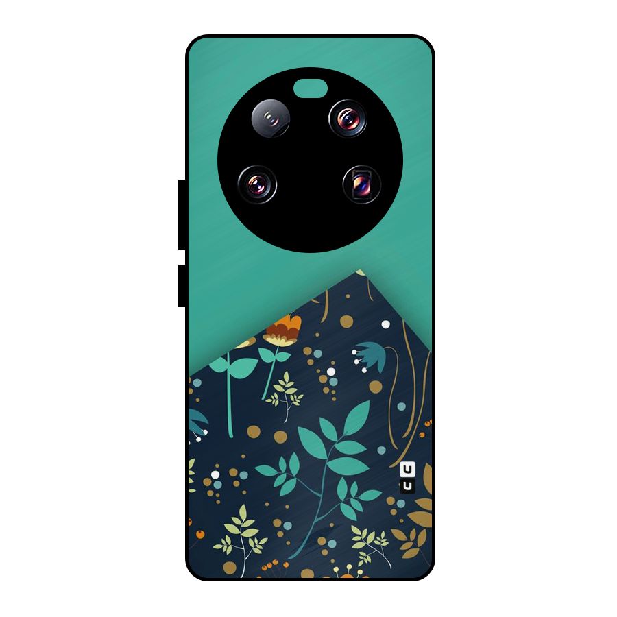 Floral Corner Metal Back Case for Xiaomi 13 Ultra