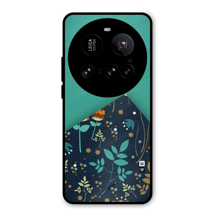 Floral Corner Metal Back Case for Xiaomi 15 Ultra