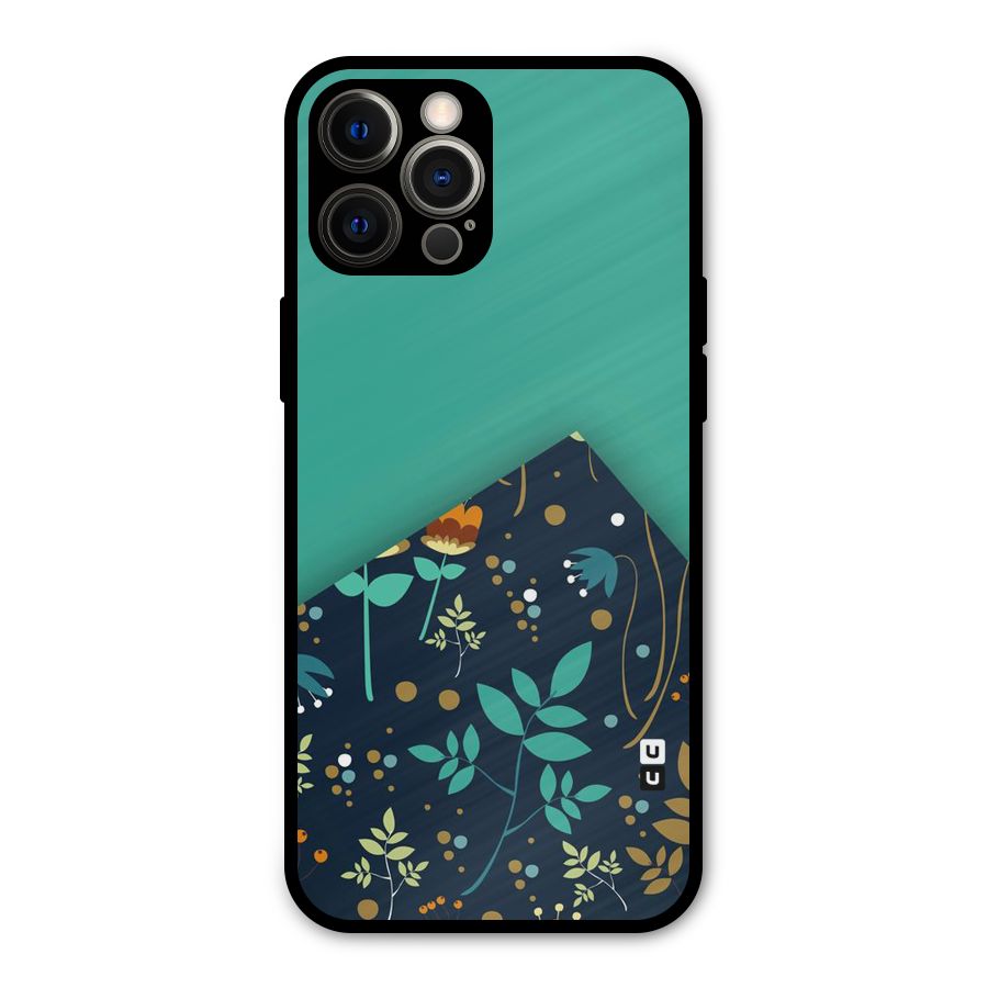 Floral Corner Metal Back Case for iPhone 12 Pro Max