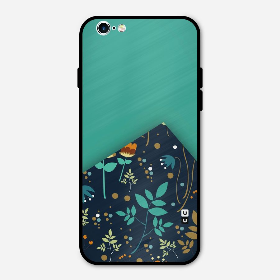 Floral Corner Metal Back Case for iPhone 6 6s