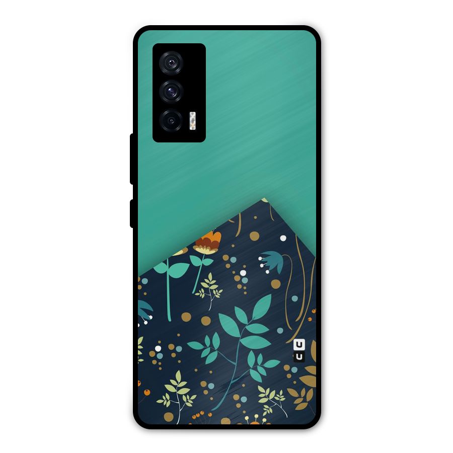 Floral Corner Metal Back Case for iQOO 7 5G