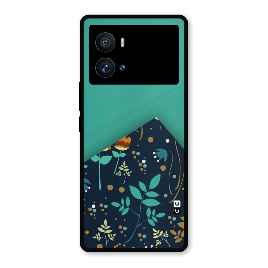 Floral Corner Metal Back Case for iQOO 9 Pro