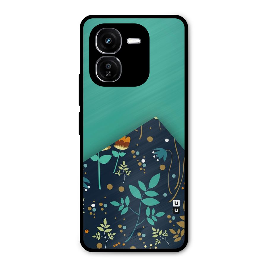 Floral Corner Metal Back Case for iQOO Z9x