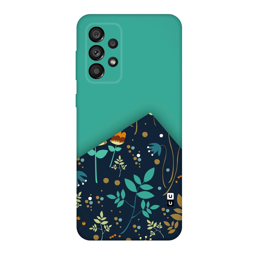 Floral Corner Original Polycarbonate Back Case for Galaxy A73 5G