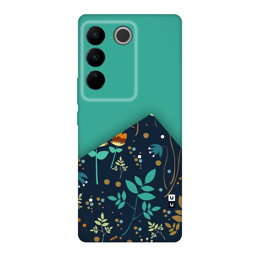 Floral Corner Original Polycarbonate Back Case for Vivo V27