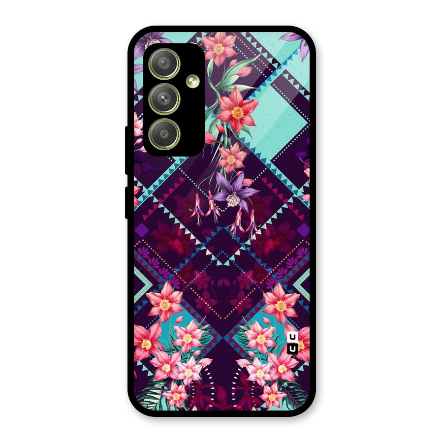 Floral Diamonds Glass Back Case for Galaxy A54