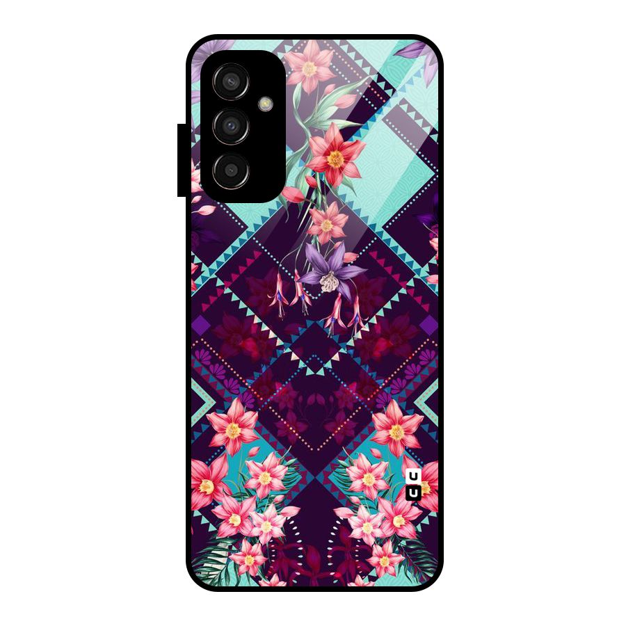 Floral Diamonds Glass Back Case for Galaxy F13