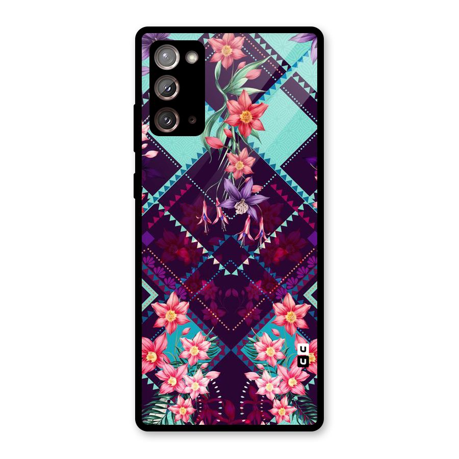 Floral Diamonds Glass Back Case for Galaxy Note 20