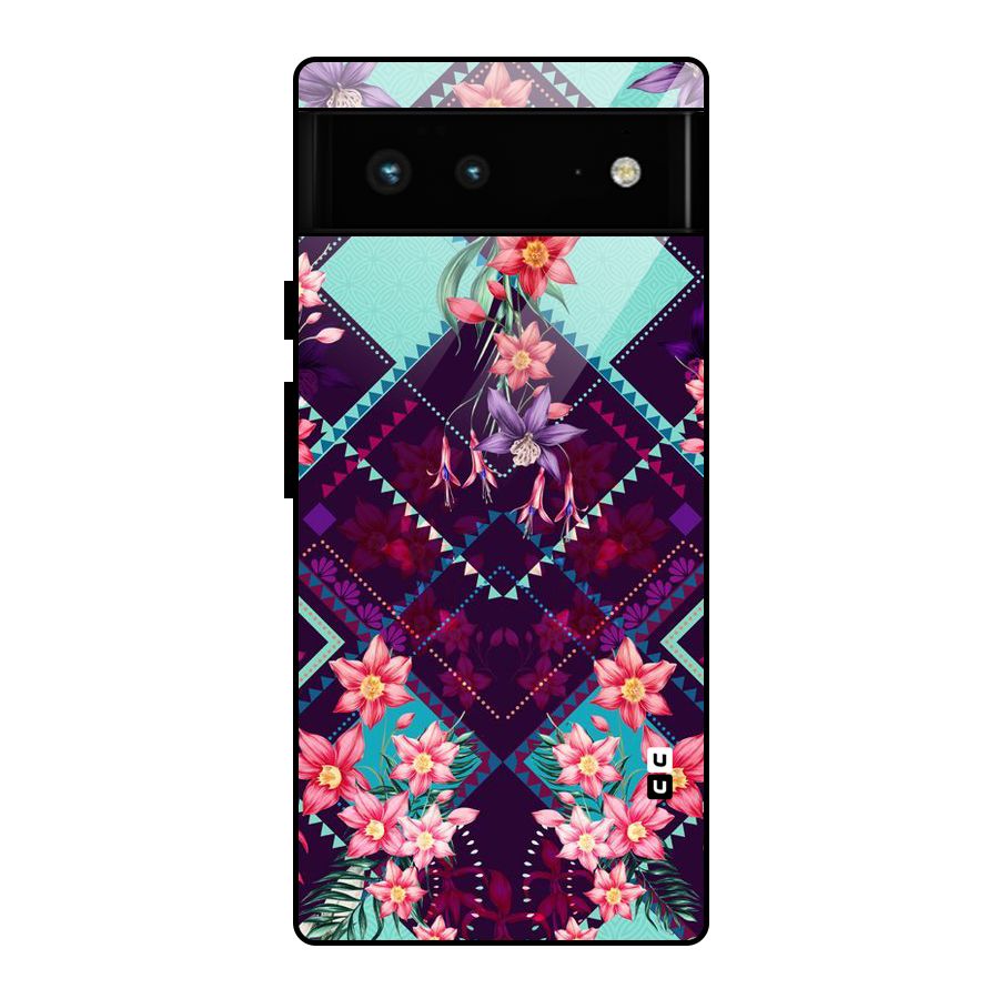 Floral Diamonds Glass Back Case for Google Pixel 6