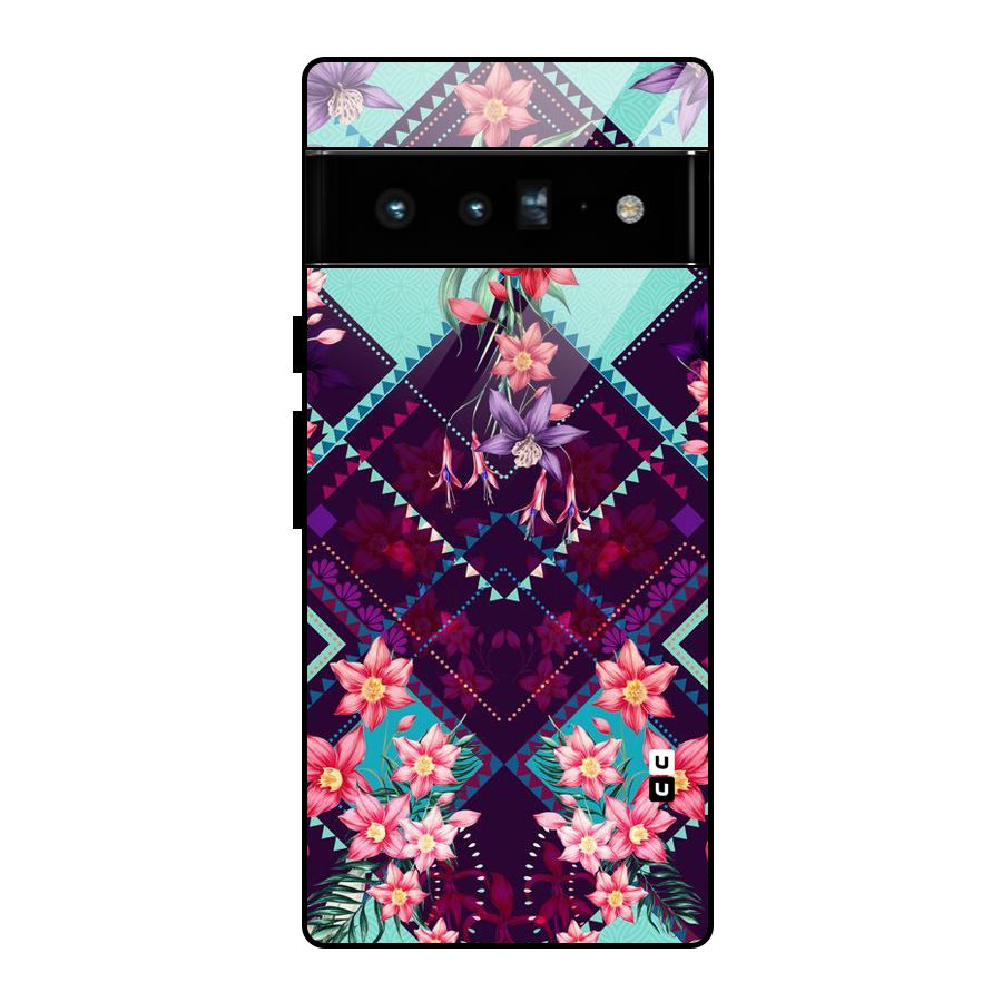 Floral Diamonds Glass Back Case for Google Pixel 6 Pro