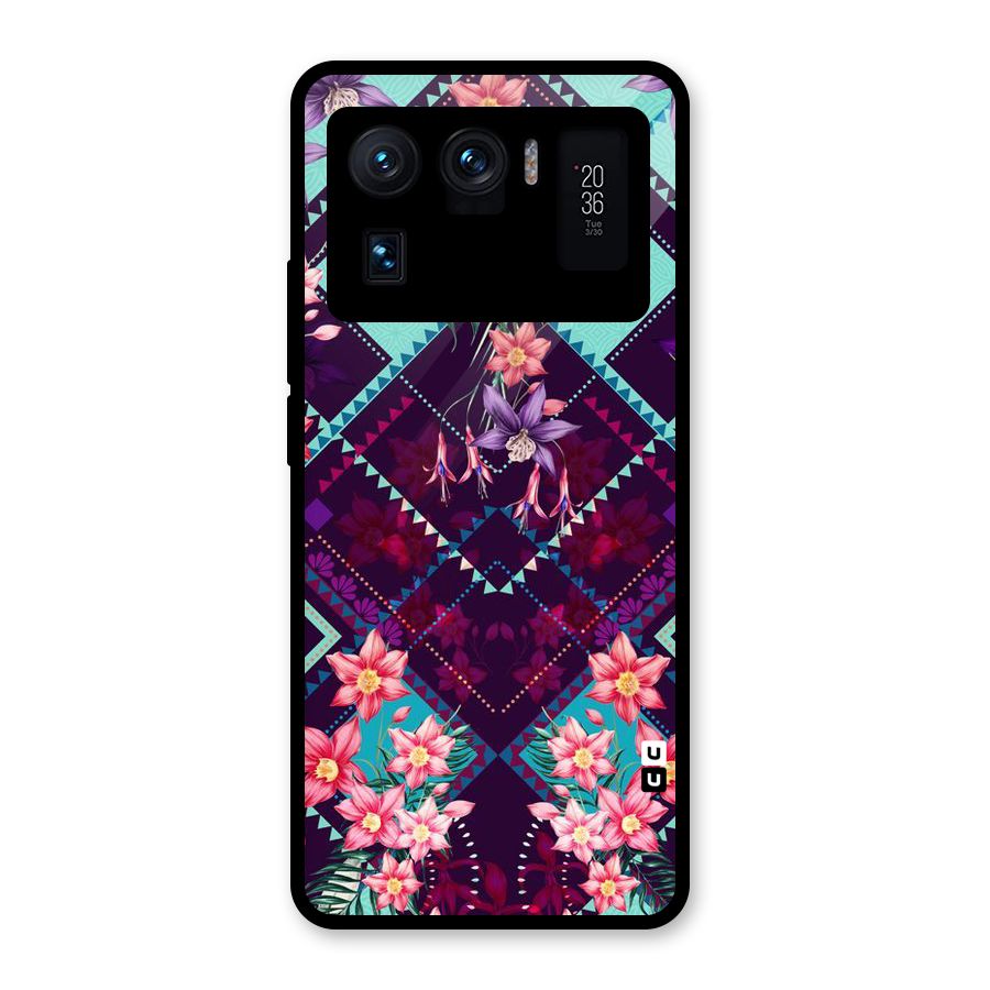 Floral Diamonds Glass Back Case for Mi 11 Ultra